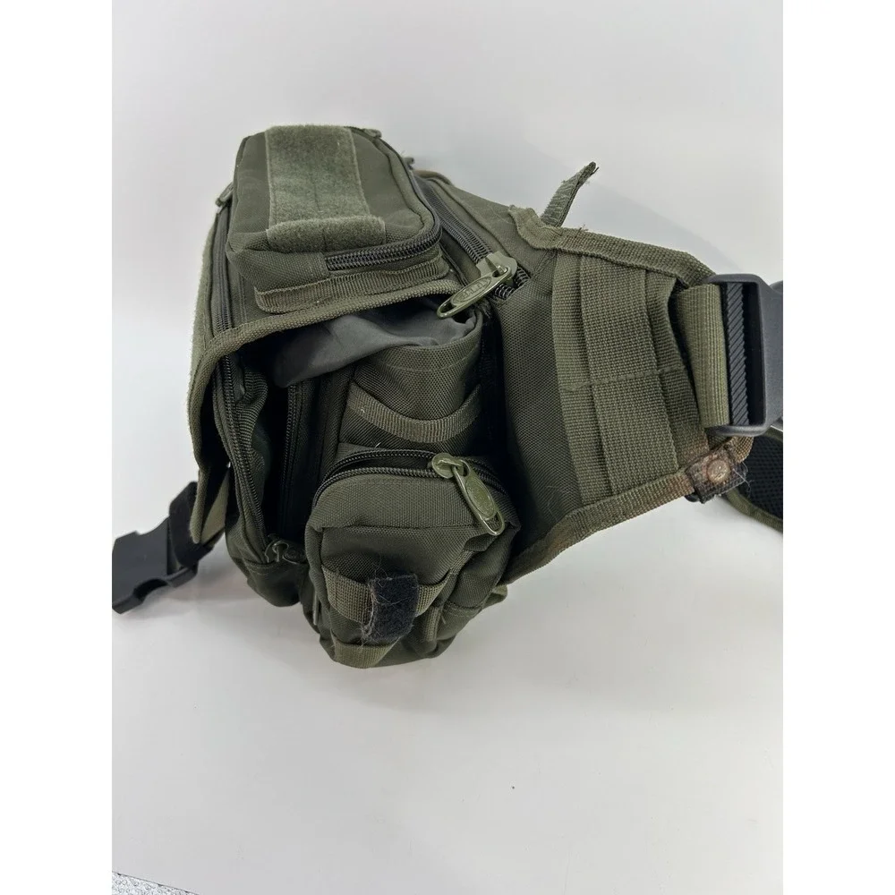 UTG Tactical Crossbody Shoulder Messenger Sling Bag Green MOLLE Range Pack Gear